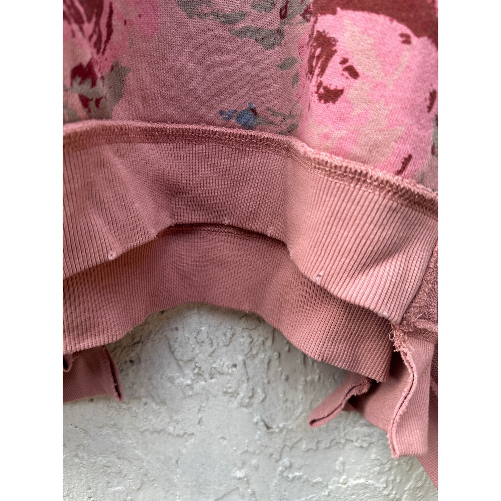We The Free People Dusty Rose Pink Floral Oversize Sweatshirt Small Boho Cottage - Picture 5 of 8